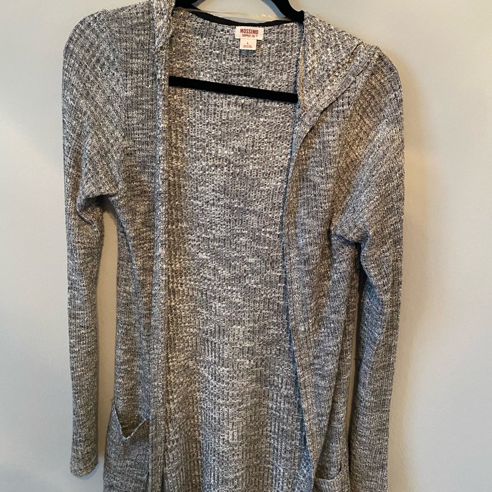 Mossimo Gray and White Cardigan